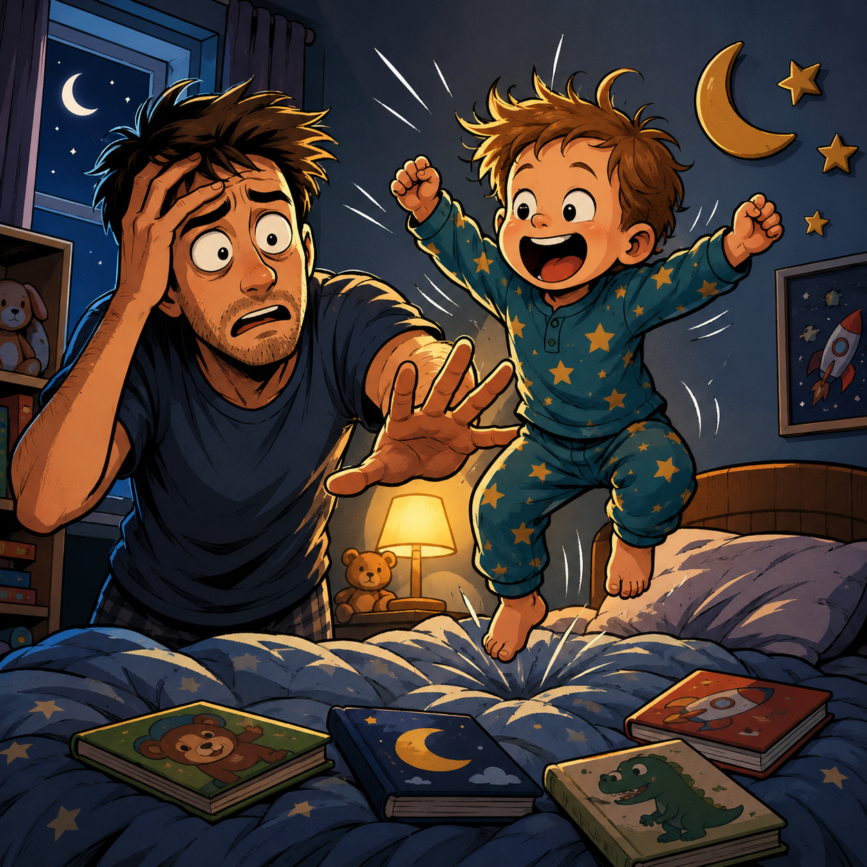 In dieser Folge geht es um Defaul-Parents und um die Frage, wie Väter es schaffen, dass ihre Kinder bei ihnen einschlafen wollen.